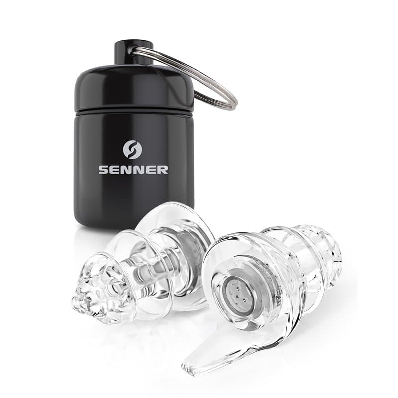 Bouchons d'oreilles de protection d'oreille Senner PartyPro avec étui en aluminium, idéal pour les fêtes, concerts, facile à tra