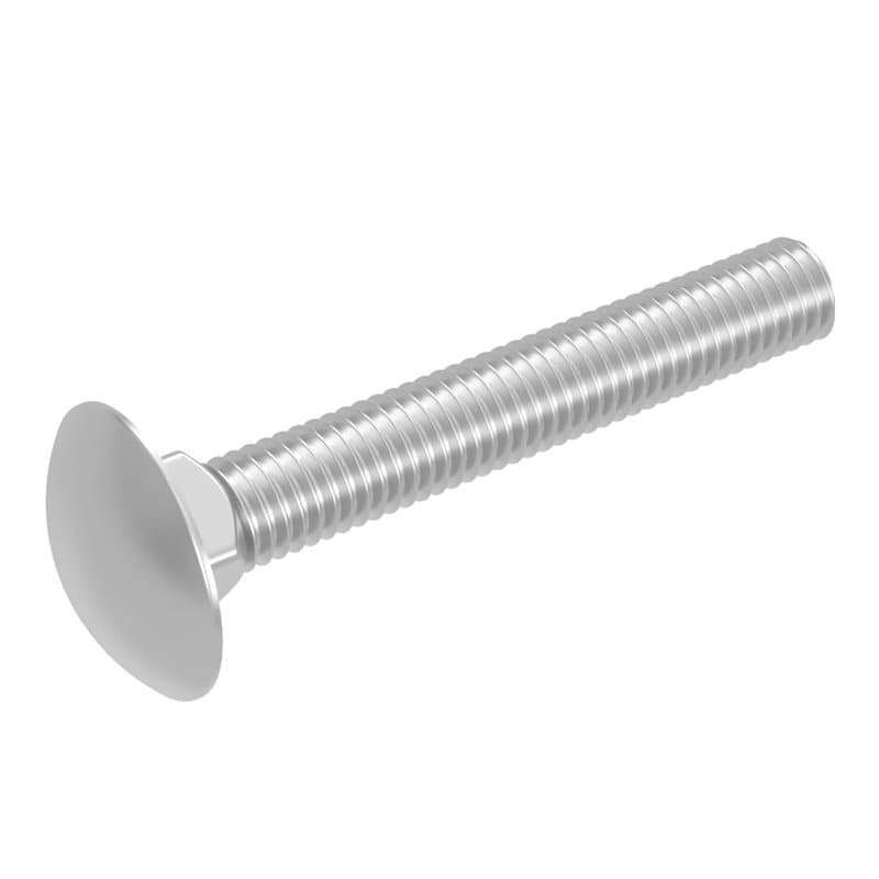 Boulon de carrosserie SECCARO M8 x 50 mm, acier inoxydable V2A VA A2, DIN 603 / ISO 8677, tête bombée à col carré, 20 pièces