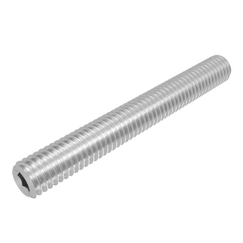 Vis sans tête SECCARO à pointe conique M5 x 40 mm, acier inoxydable V2A VA A2, DIN 913 / ISO 4026, six pans creux, 20 pièces