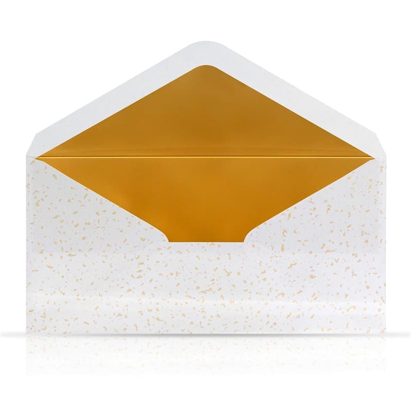 10 enveloppes blanches avec doublure métallique dorée 110 x 220 mm pour cartes de vœux noël carte cadeau chèques invitation