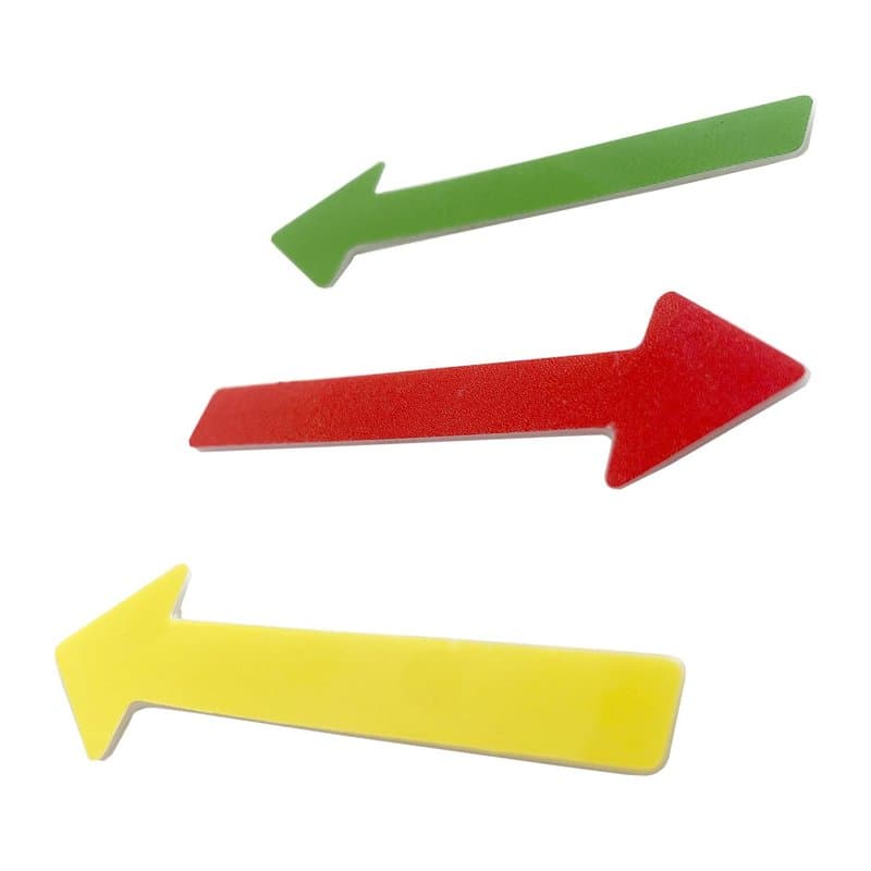 GRAFBURG - Flèches multicolores réutilisables (autocollants) - 15 pièces - 6 cm de long - couleurs: rouge - jaune - vert