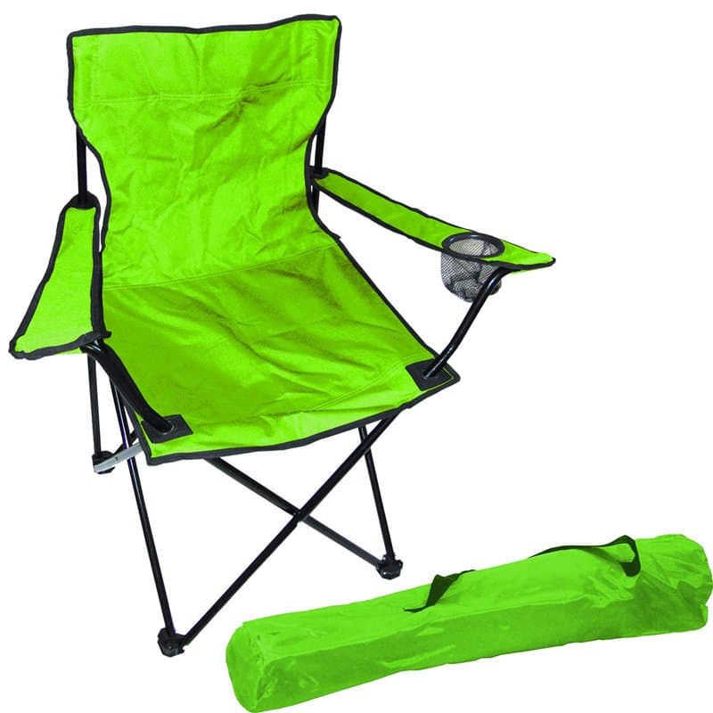 Fauteuil de pêche avec porte-gobelet et sac vert citron, de camping, de réalisateur