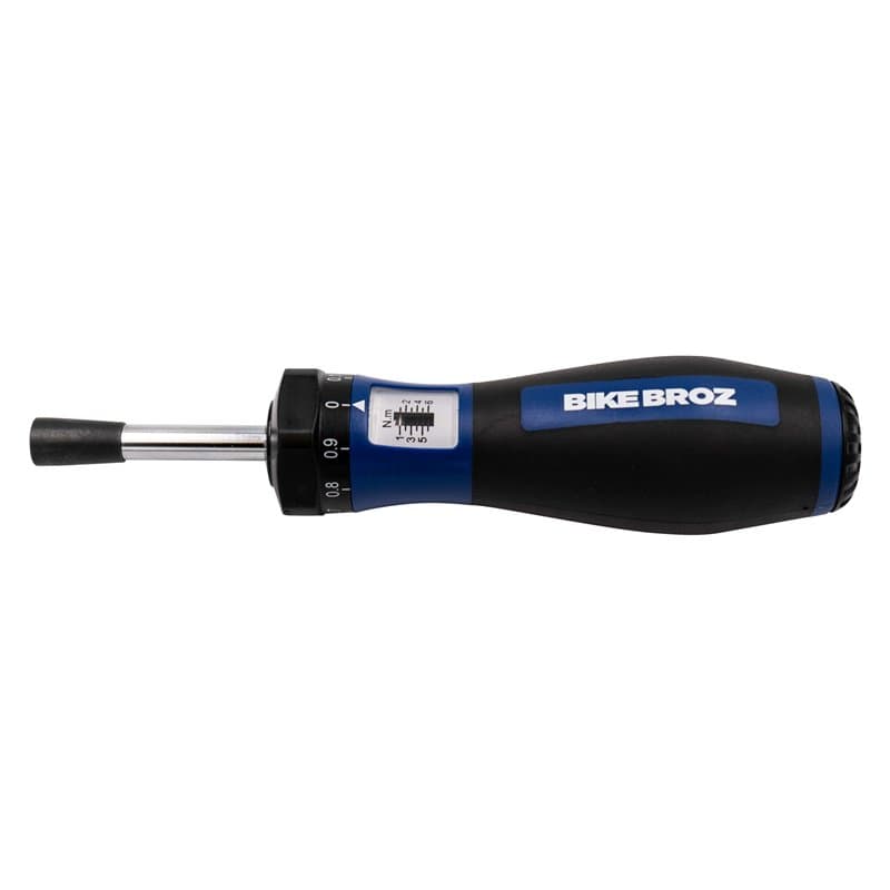 BikeBroz 81664 Clé dynamométrique pour réparation de vélo et autres 1/4" Tournevis dynamométrique avec porte-embout et raccord d