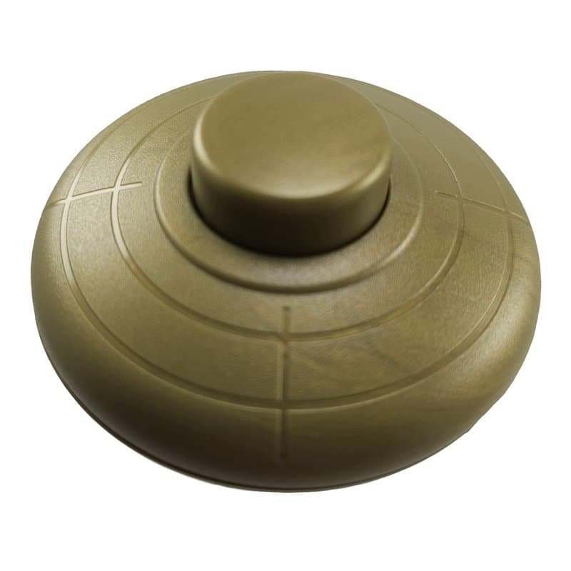 Interrupteur à pied avec contacts à vis, 1 pôle, 2 A 250 V, doré, interrupteur de lampe