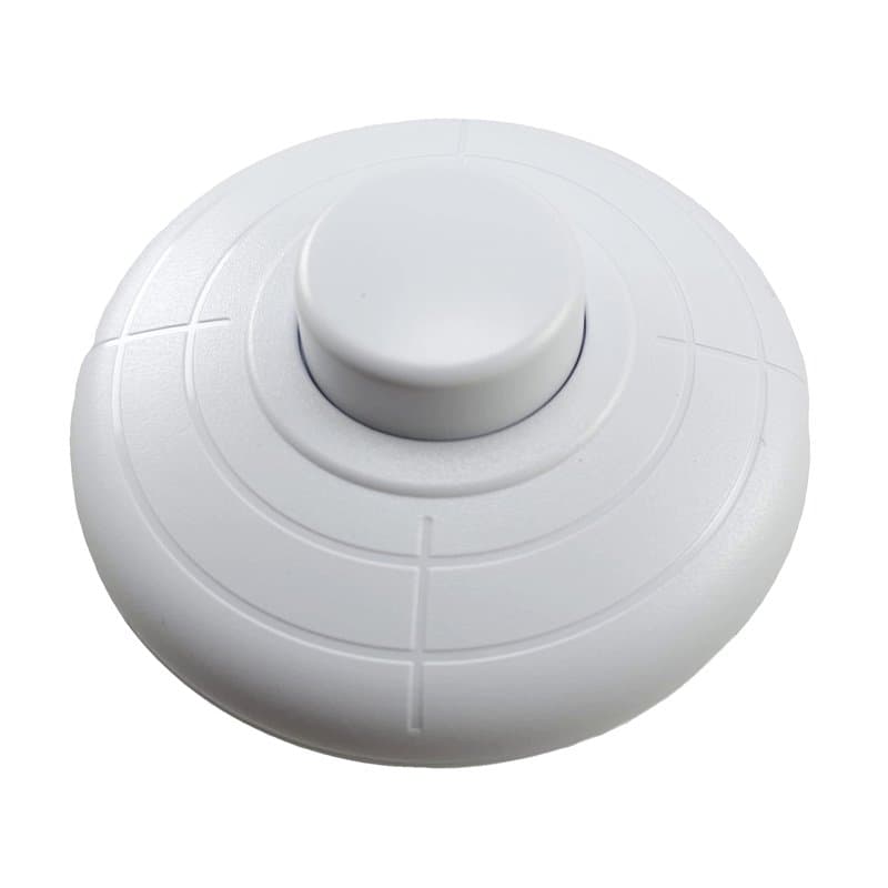 Interrupteur à pied avec contacts à vis, 1 pôle, 2 A 250 V, blanc, interrupteur de lampe