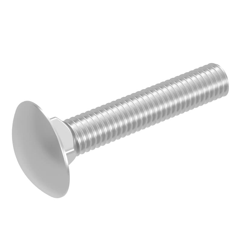 SECCARO Lot de 20 vis de serrure M8 x 45 mm, acier inoxydable V2A VA A2, DIN 603 / ISO 8677, tête ronde plate avec embout carré,