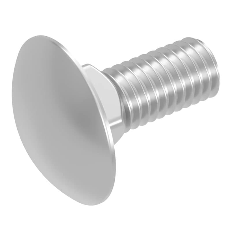 SECCARO Lot de 20 boulons de carrosserie M12 x 30 mm, en acier inoxydable V2A VA A2, DIN 603 / ISO 8677, tête ronde avec collet