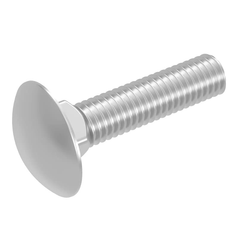 SECCARO Lot de 20 boulons de carrosserie M12 x 55 mm, en acier inoxydable V2A VA A2, DIN 603 / ISO 8677, tête bombée avec collet