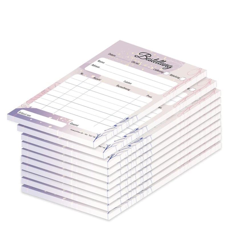 PRICARO Lot de 10 blocs d'acceptation de commande Lilas A6
