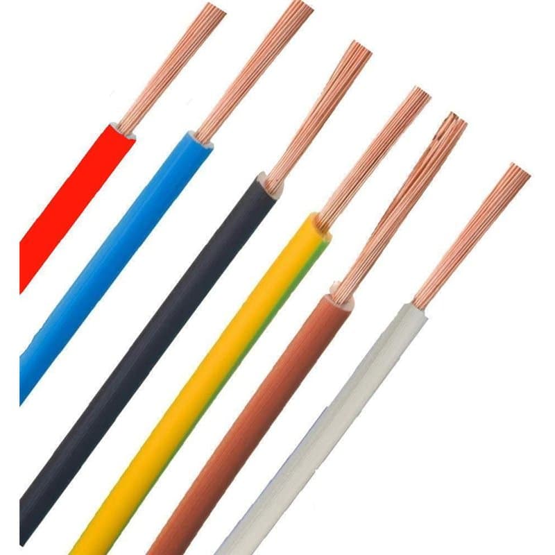 Kit de câblage simple H07V-K 1,5 mm² – Noir, marron, gris, vert, jaune, bleu, rouge – 6 x 1 m