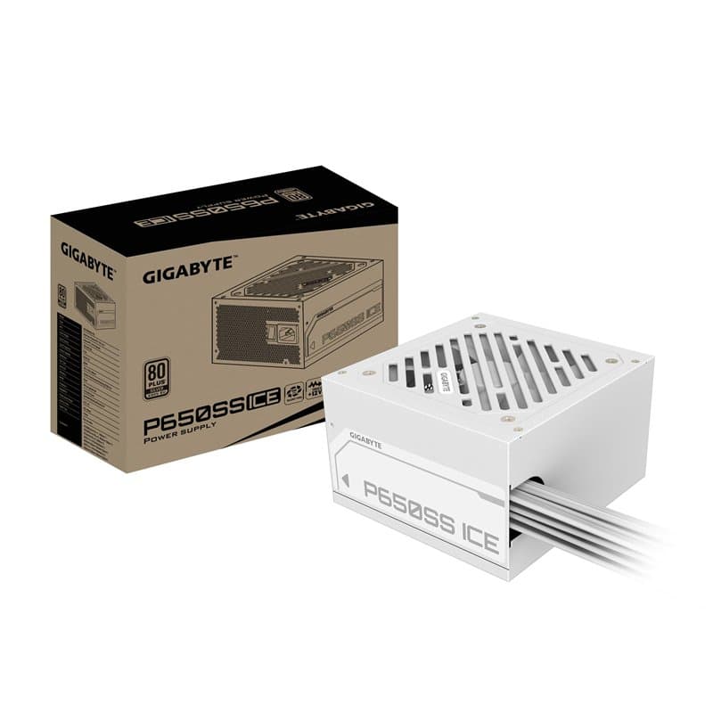 GIGABYTE P650SS Ice Bloc d'alimentation - PCIe 5.0, 80 Plus Silver, Design entièrement modulaire, Ventilateur 120 mm, Compatible