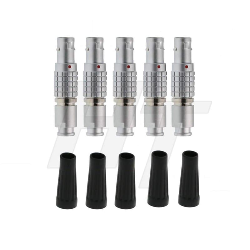 HangTon Lot de 5 connecteurs FGG 0B 5 broches mâle circulaire Push-Pull, connecteur d'alimentation de données Timecode