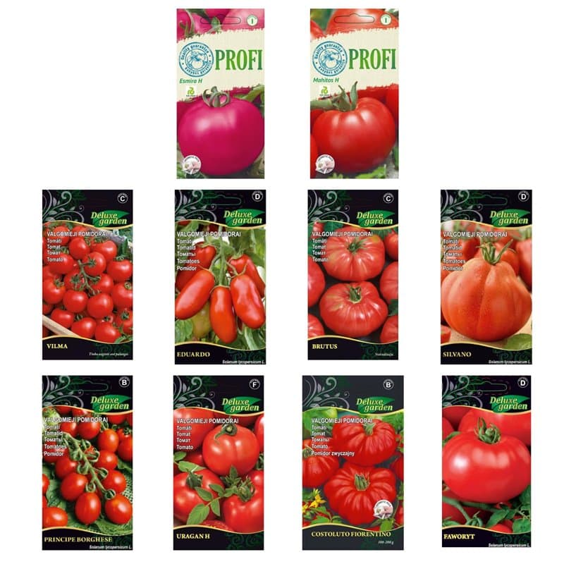 Nojus - Lot de graines de tomates - 20 variétés - Kit de démarrage de graines de tomates diverses - 20 paquets - Graines de jard
