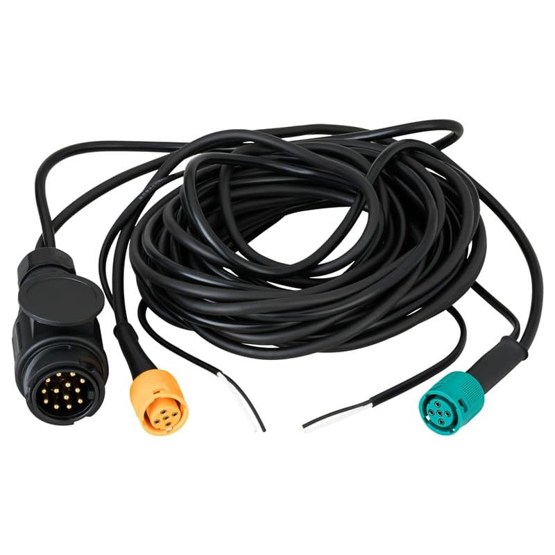 AUTOLIGHT 24 Jeu de câbles pour remorque 7 m 13 broches + 2 câbles de sortie CC pour éclairage de remorque feux arrière Faisceau
