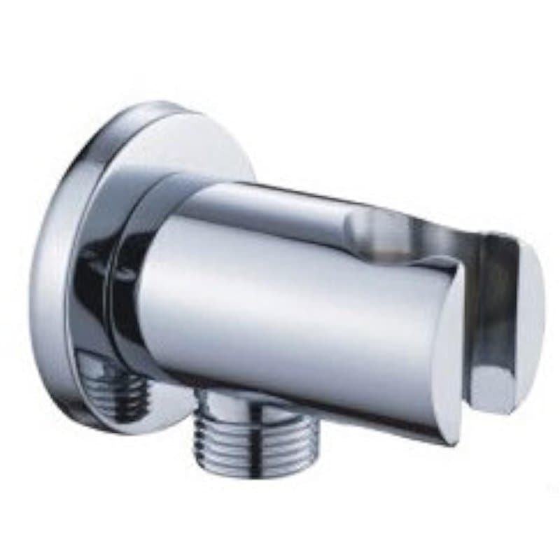 KB023 Support de douchette avec coude de raccordement mural 1/2", laiton chromé brillant