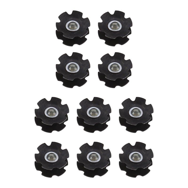 10pcs Casque de Vélo Écrou Étoile Fourche de Vélo pour 28.6mm (1-1/8 Pouces) Fourche Avant Vélo de Montagne Route Hybride Compos