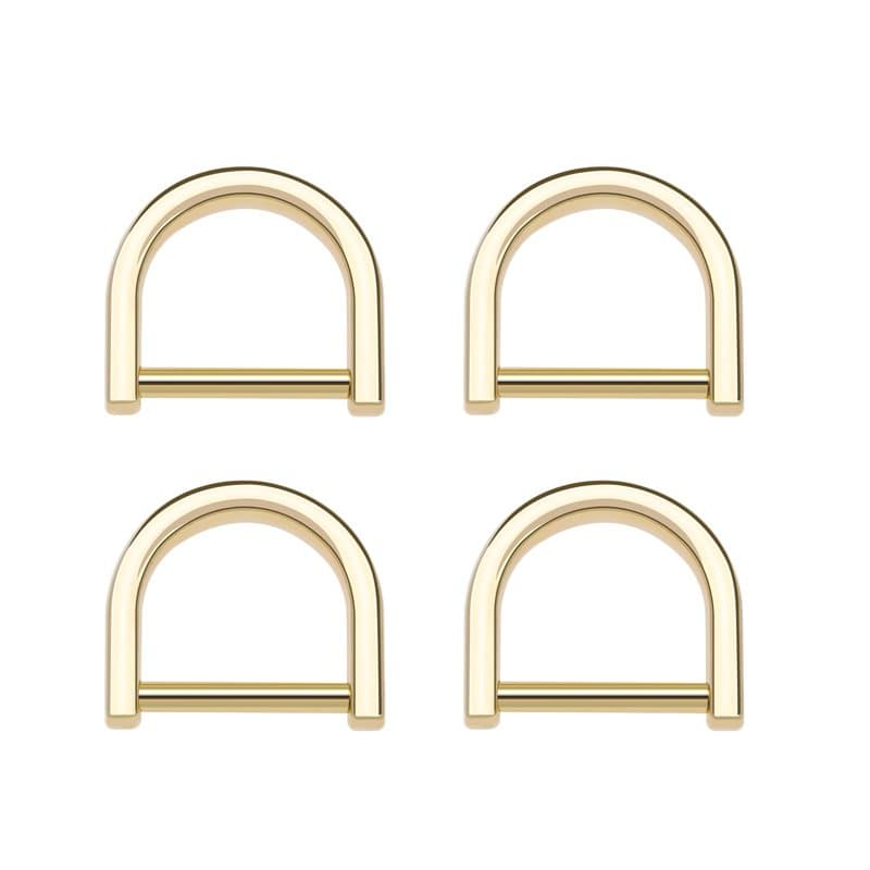 EMSea 4pcs Anneaux en D Vis Minuscules Anneau Manille Forme de Fer à Cheval Remplacement pour Bricolage Artisanat Maroquinerie A