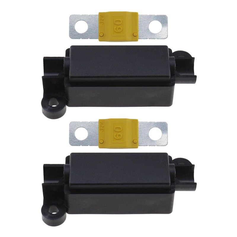EMSea Lot de 2 porte-fusibles Midi et 2 fusibles Midi 60 A pour voitures, camions, véhicules de construction, machines agricoles