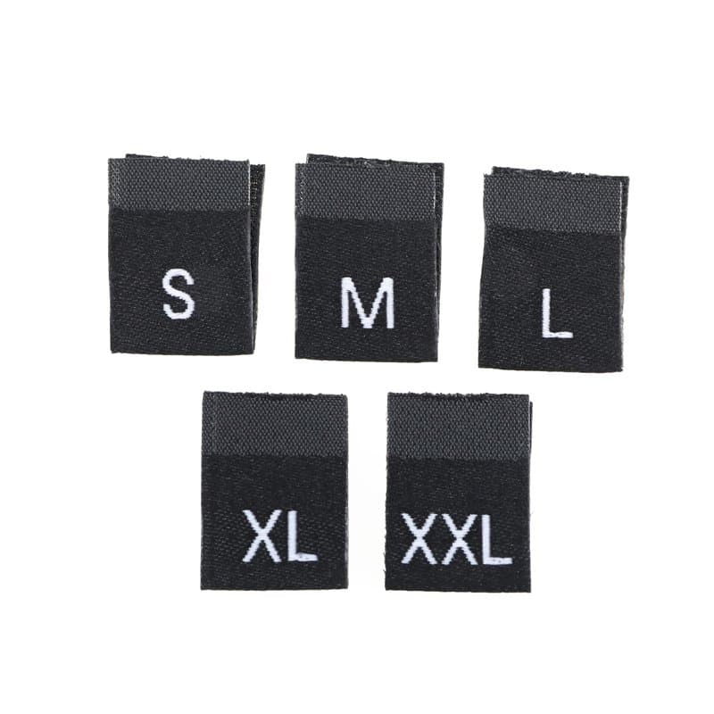 YINETTECH Lot de 500 étiquettes de taille de vêtements brodées en polyester pour robes, chemises, chemisiers, pantalons, accesso