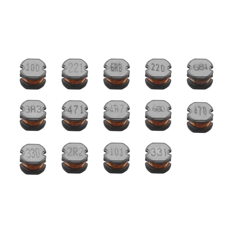 YINETTECH Lot de 140 inducteurs de puissance SMD enroulés à fil métallique 14 valeurs 2,2 UH – 680 UH CD54 2,2 UH 3,3 UH 4,7 UH
