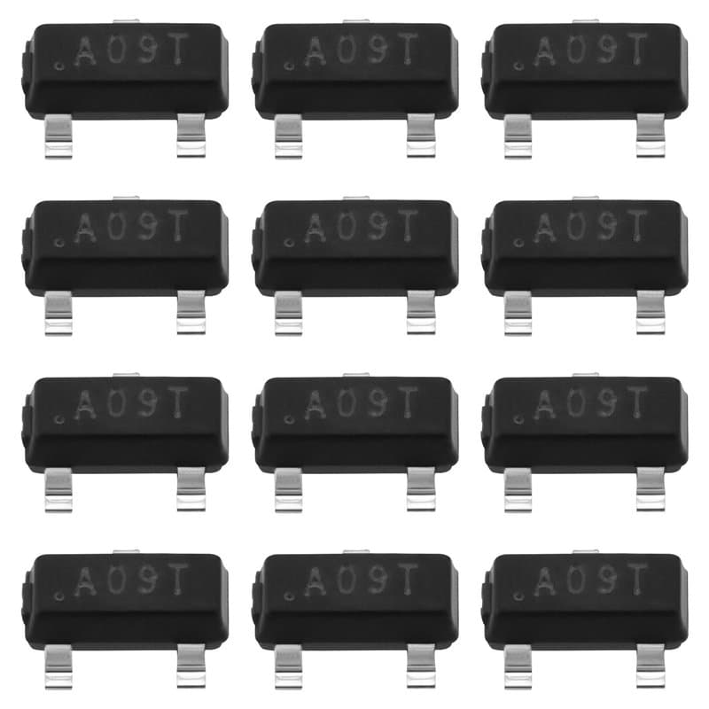 VGOL Lot de 50 transistors à effet de champ AO3400 A09T 5,7 A 30 V canal N canal P compatible avec transistor MOSFET SMD AO3400
