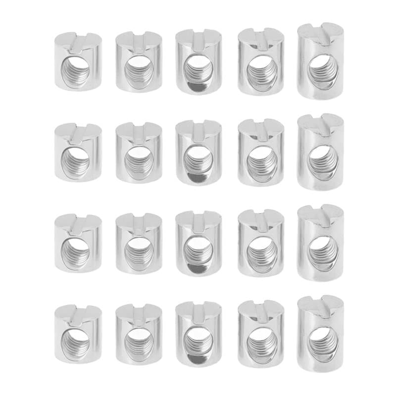VGOL 50 Pièces écrou Barillet Meuble M6 écrou Boulon Acier Zingué M6x10mm Goujon Transversal Réparation D'incrustation Meubles L