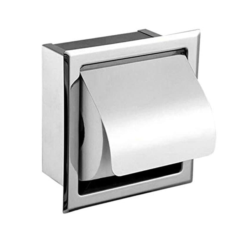 Tiamu Porte-Papier Hygiénique Intégré en Acier Inoxydable, Porte-Papier Toilette Mural, Moderne Porte-Papier Toilette avec Couve