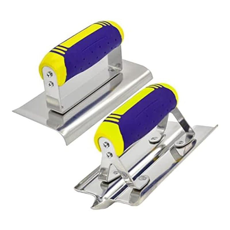 Exogio Kit de lissage et fraise à joints, truelle de lissage pour cloisons sèches avec poignée souple, truelle à bords en béton,