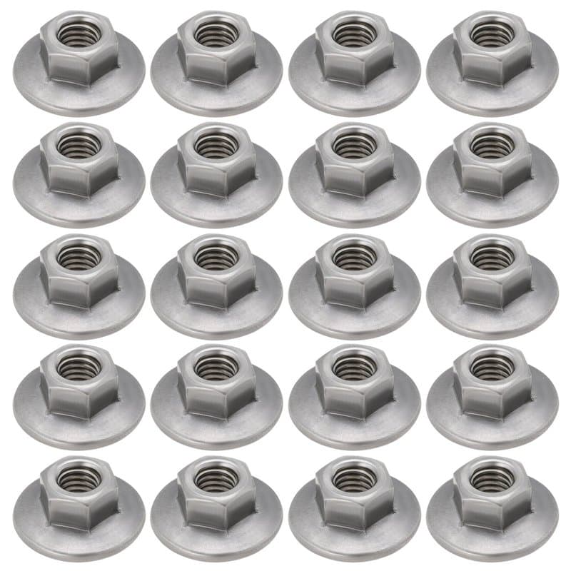 ECSiNG 50Pcs M6x1.0 19MM OD Écrou Autobloquant à Bride Hexagonale élargie Écrous à Bride Hexagonale en Acier Au Carbone pour L'i
