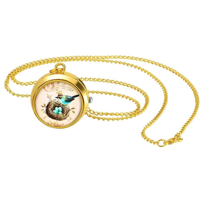 JewelryWe Montres de Poche et Goussets pour Homme Femme,Montre Gousset à Quartz Vintage,Montre Collier Analogique avec Boîtier R