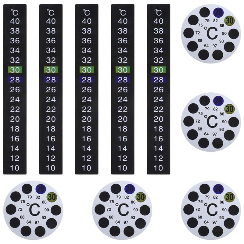 eMagTech 10pcs Thermomètre Autocollants Auto-adhésif Changement de Couleur Affichage Numérique de Température Lecture Instantané