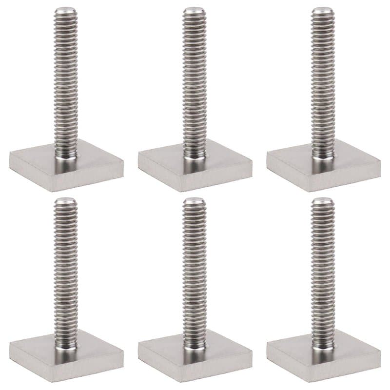 ECSiNG Lot de 6 adaptateurs de Rail en T M6 x 35 mm, boulons à tête carrée en Acier Inoxydable, 20 x 20 mm, Accessoires pour Bar