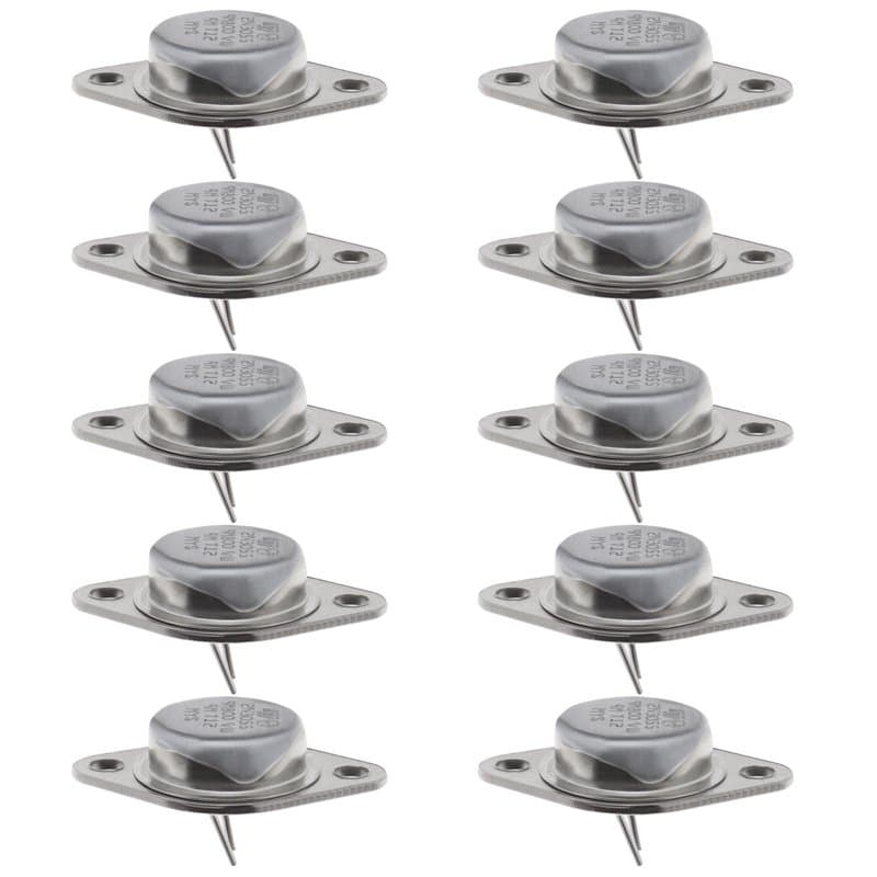 ECSiNG Lot de 10 transistors d'alimentation 2N3055 NPN 15 A 100 V 115 W NPN haute puissance transistors 2N3055 pour circuits d'a