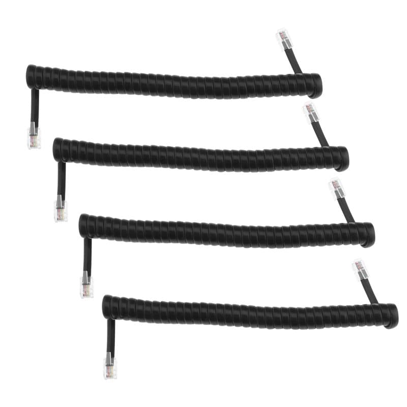 ECSiNG Lot de 4 câbles de rechange en PVC pour combiné téléphonique Noir 1,5 m