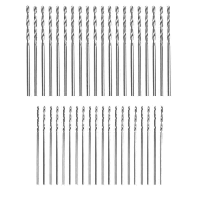 LT Easiyl Lot de 40 mini forets hélicoïdaux en acier rapide à double rainure avec foret de 1,5 mm et 1 mm pour bois, plastique,
