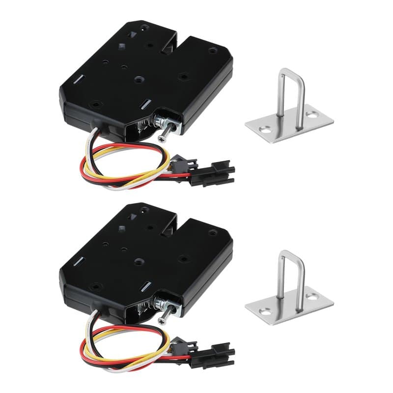 SG Store Lot de 2 Verrous Magnétiques électriques DC 12 V 2 A avec Interrupteur de Détection Crochet de Verrouillage 25,5 Mm pou