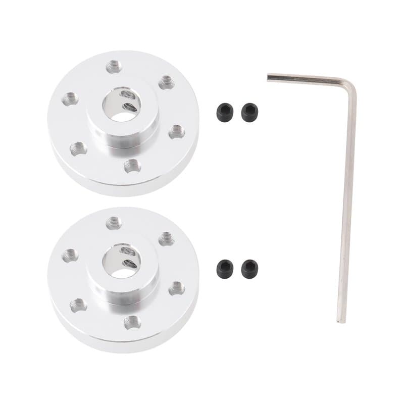 Briny River 2x Accouplement Arbre à Bride Rigide Argenté pour Moteur à Arbre de 6 Mm Optique Fixe avec Filetage M3