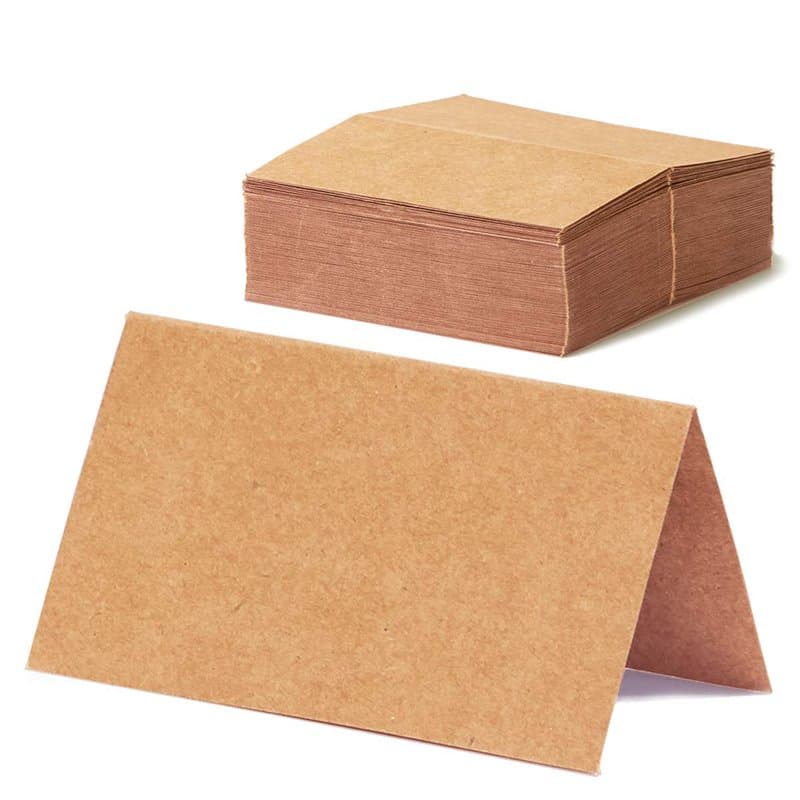 Cartes de Placement pour Mariages, 100 Cartes en Kraft, Cartes de Tente Rustiques à Personnaliser