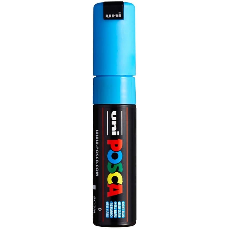 UNIBALL Marqueur peinture à l'eau, encre à pigmentation bleu clair, pointe large UNI POSCA PC7M VF