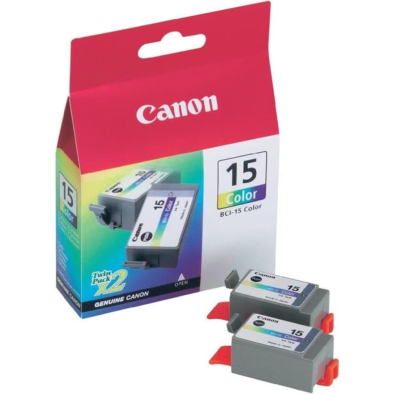 Canon BCI-15 Colour Twin Pack - 2er-Pack - Farbe (Cyan, Magenta, Gelb) - Original - Tintenbehälter - für i70, 80
