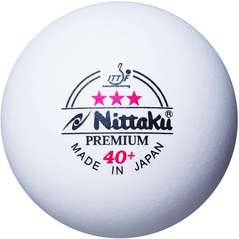 NITTAKU Premium 3 Star Balles de Tennis de Table 3 étoiles de qualité supérieure-Blanc Unisexe, 40 mm
