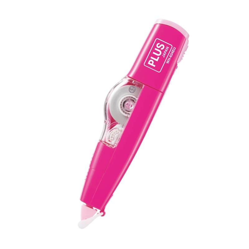 PLUS Japan Roller correcteur MR en forme de crayon rechargeable écologique rose, 6 m x 4,2 mm
