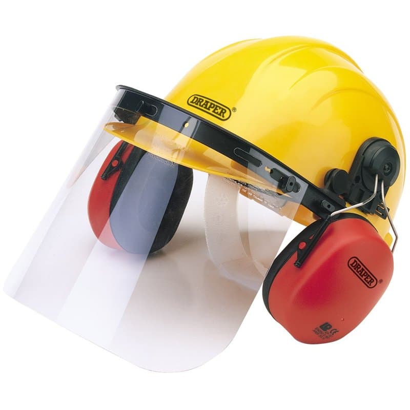 Draper 69933 Casque de sécurité avec protège-oreilles et visière, Jaune