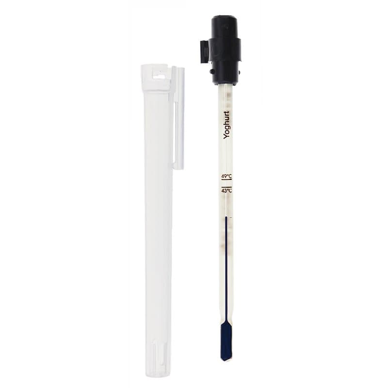 Thermomètre à yaourt - 150 mm - Avec étui de protection - Avec zones recommandées