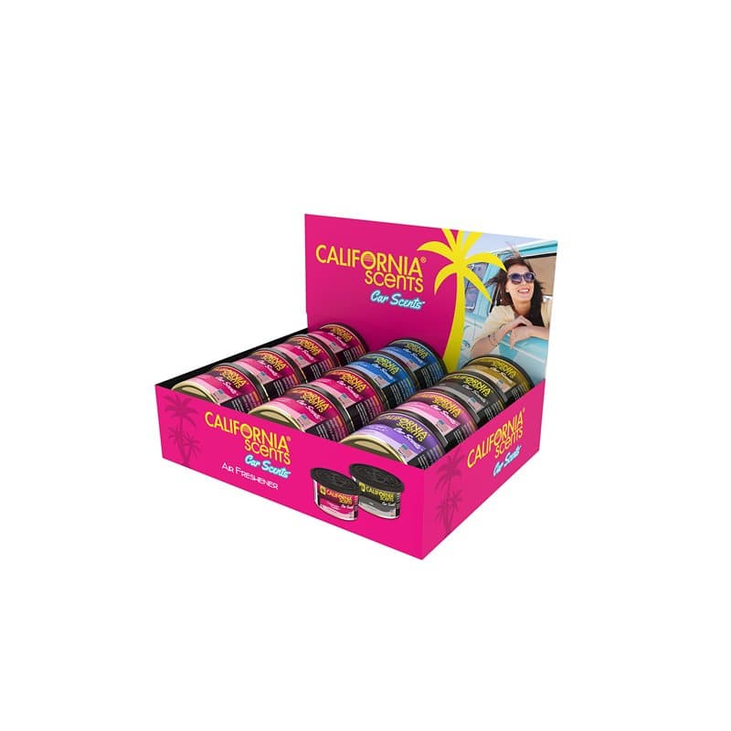 California Scents, Boite de Parfum Voiture, Lot de 12 Désodorisants Voiture Parfum Assortis, Accessoire de Voiture Pour Éliminer