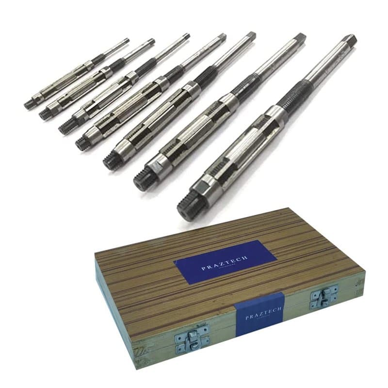 Lot de 7 alésoirs manuels réglables HV - H3 (1/4" - 15/32") dans une boîte en bois