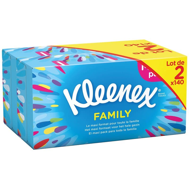 Kleenex Family Set de 2 Boîtes de Mouchoirs Maxi Format