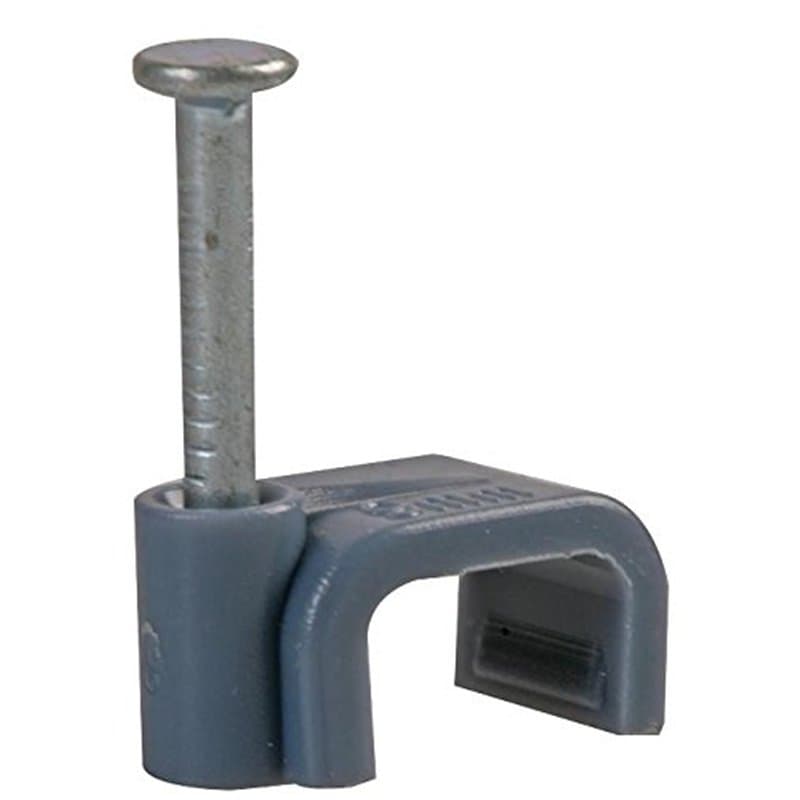 Pro Power CHF-9 mm GREY Lot de 100 clips pour câble double et terre Gris 1,5 mm