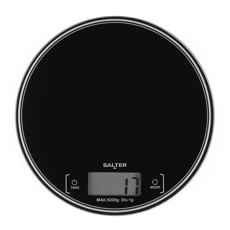 Salter Balance de cuisine ronde– Balances numériques pour la cuisson et la cuisson, mesure des liquides et des fluides, écran LC