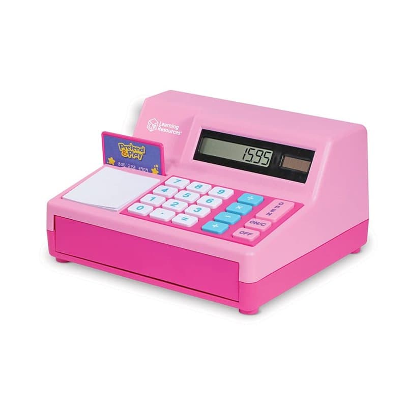 Learning Resources Caisse enregistreuse Calculatrice Pretend & Play Rose, Caisse enregistreuse pour Enfants, Caisse enregistreus